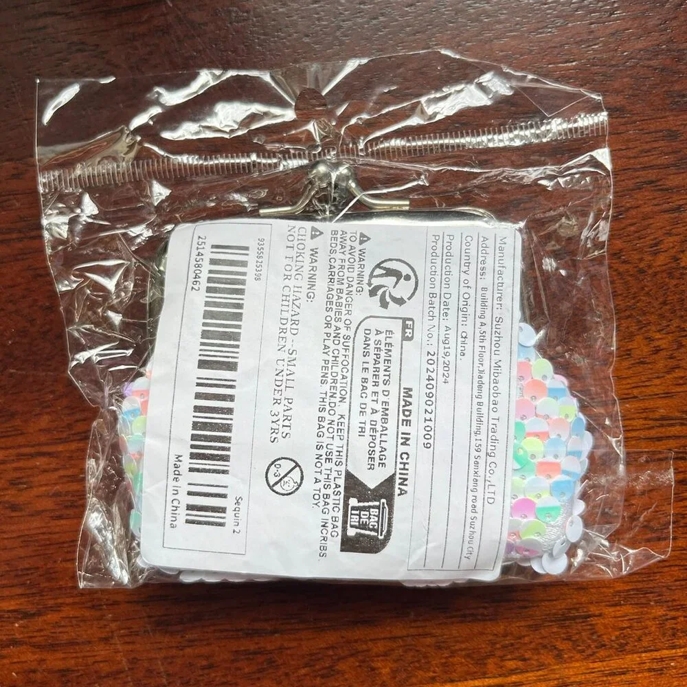 Pastel sequin coin purse NWT